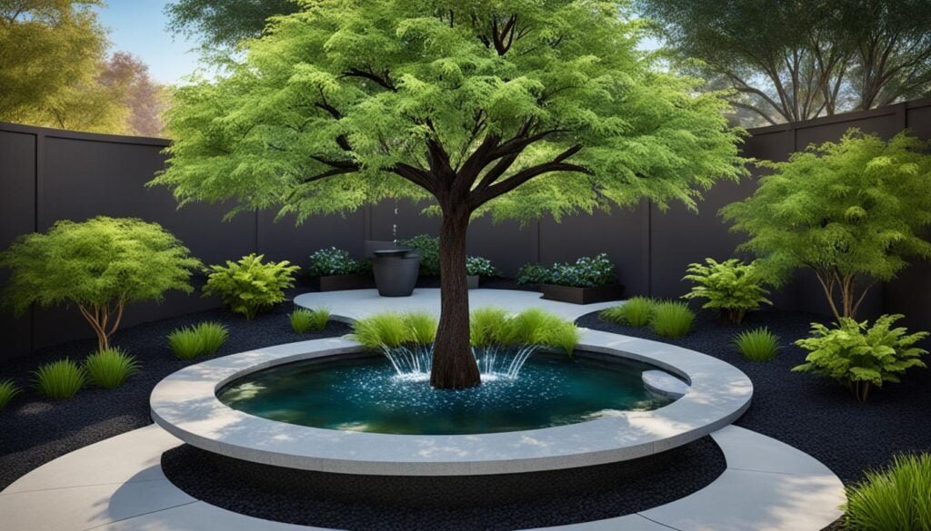 巴西鐵樹與水景搭配 巴西鐵樹與水景搭配