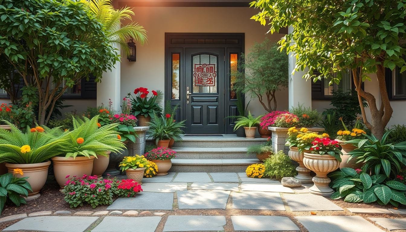 門前植物擺設