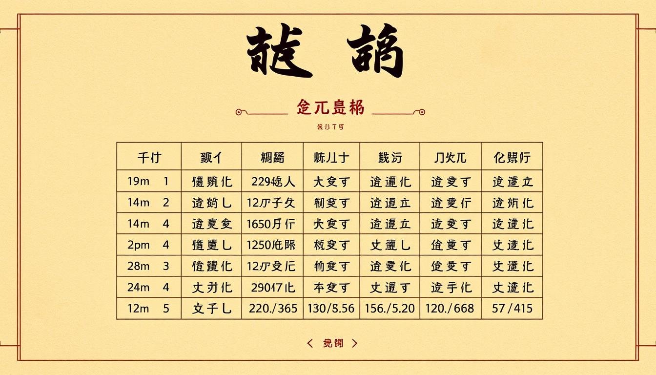 生辰八字查詢對照表