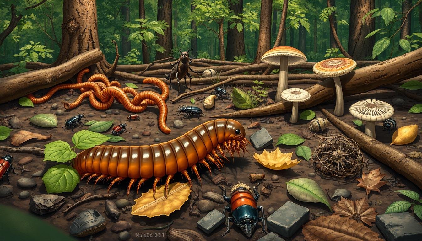 陸地分解者工作示意圖 陸地分解者工作示意圖