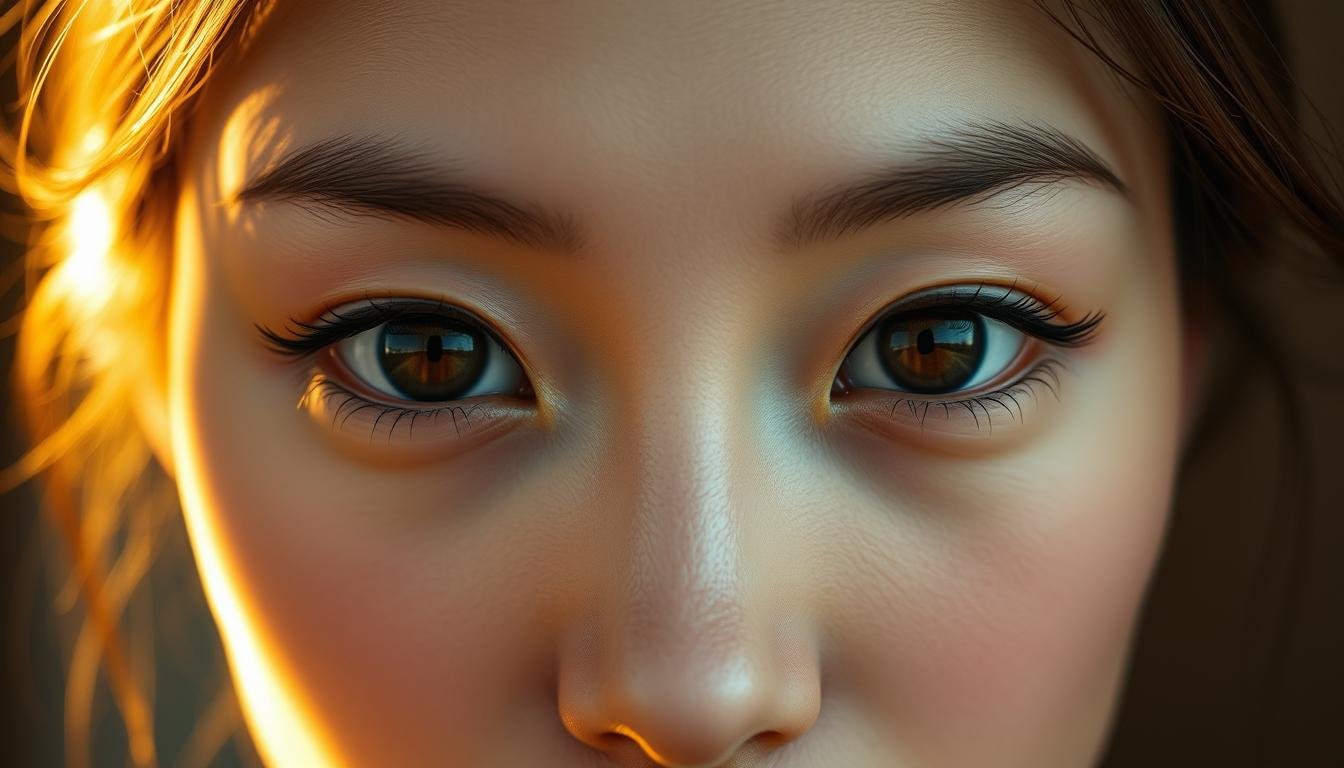 A close-up portrait of a person with distinctive "phoenix eyes", a unique eye shape revered in traditional Chinese physiognomy. Warm, golden light illuminates the subject's delicate features, accentuating the subtle almond shape and upturned outer corners of the eyes. The iris has a deep, soulful quality, conveying a sense of inner wisdom and intuition. The subject's gaze is serene and introspective, inviting the viewer to ponder the link between physical appearance and the depths of the human spirit. The background is softly blurred, placing the focus entirely on the captivating eyes as the central point of interest. A close-up portrait of a person with distinctive "phoenix eyes", a unique eye shape revered in traditional Chinese physiognomy. Warm, golden light illuminates the subject's delicate features, accentuating the subtle almond shape and upturned outer corners of the eyes. The iris has a deep, soulful quality, conveying a sense of inner wisdom and intuition. The subject's gaze is serene and introspective, inviting the viewer to ponder the link between physical appearance and the depths of the human spirit. The background is softly blurred, placing the focus entirely on the captivating eyes as the central point of interest.