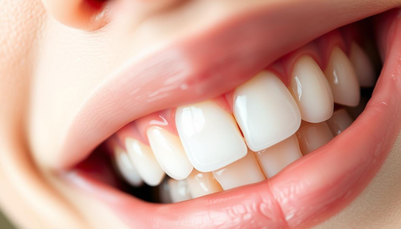 A close-up view of a set of healthy, well-aligned teeth in a wide, confident smile. The teeth are bright white, with no visible cavities or discoloration. The gums are a healthy pink color, and the teeth appear strong and evenly spaced. The lighting is soft and natural, highlighting the texture and sheen of the enamel. The image conveys a sense of good oral hygiene, vitality, and overall well-being. The focus is on the teeth, with a slightly blurred background to emphasize the subject. A close-up view of a set of healthy, well-aligned teeth in a wide, confident smile. The teeth are bright white, with no visible cavities or discoloration. The gums are a healthy pink color, and the teeth appear strong and evenly spaced. The lighting is soft and natural, highlighting the texture and sheen of the enamel. The image conveys a sense of good oral hygiene, vitality, and overall well-being. The focus is on the teeth, with a slightly blurred background to emphasize the subject.