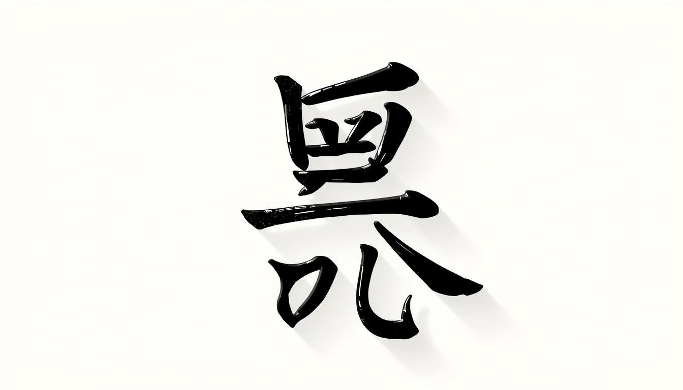 A detailed close-up illustration of the Chinese character "徵" with a focus on its intricate structure and symbolic meaning. The character is rendered in a minimalist, high-contrast style using a combination of thick and thin strokes to highlight its geometric elegance. The background is a subtle gradient, allowing the character to stand out prominently. The lighting is soft and diffused, creating gentle shadows that accentuate the character's depth and dimensionality. The overall mood is one of clarity, contemplation, and a sense of cultural significance, reflecting the subject of the article's section on understanding the nuances of physiognomy through the lens of the eyes.