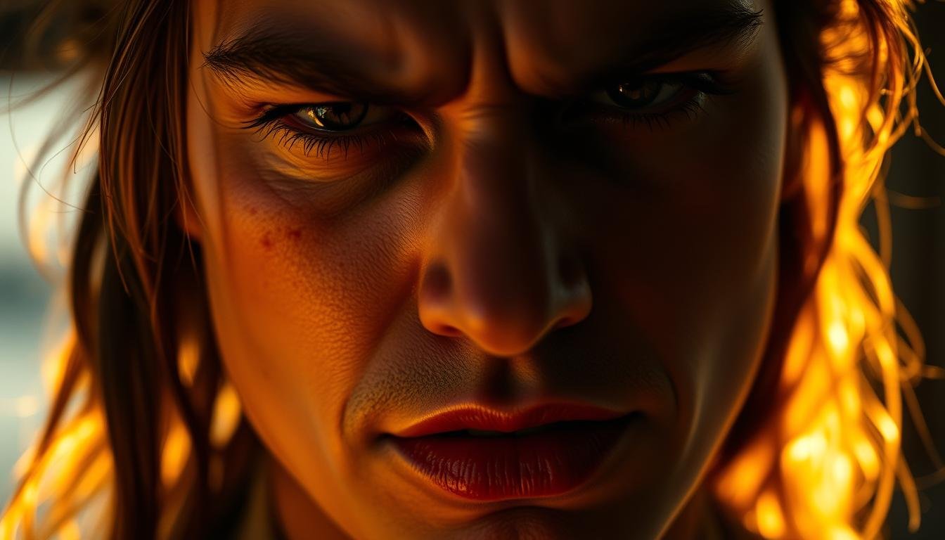 A detailed close-up portrait of a person with a distinctive "blowing fire" mouth shape, captured in natural warm lighting. The subject's lips are slightly parted, with a subtle tension and intensity conveyed through the narrowed eyes and furrowed brow. The lighting accentuates the contours of the face, creating dramatic shadows and highlights that suggest an aura of mysticism and hidden power. The background is blurred, keeping the focus on the intriguing facial features and expression. The overall mood is one of intrigue, potential, and a sense of the subject's strong-willed, risk-taking personality. A detailed close-up portrait of a person with a distinctive "blowing fire" mouth shape, captured in natural warm lighting. The subject's lips are slightly parted, with a subtle tension and intensity conveyed through the narrowed eyes and furrowed brow. The lighting accentuates the contours of the face, creating dramatic shadows and highlights that suggest an aura of mysticism and hidden power. The background is blurred, keeping the focus on the intriguing facial features and expression. The overall mood is one of intrigue, potential, and a sense of the subject's strong-willed, risk-taking personality.