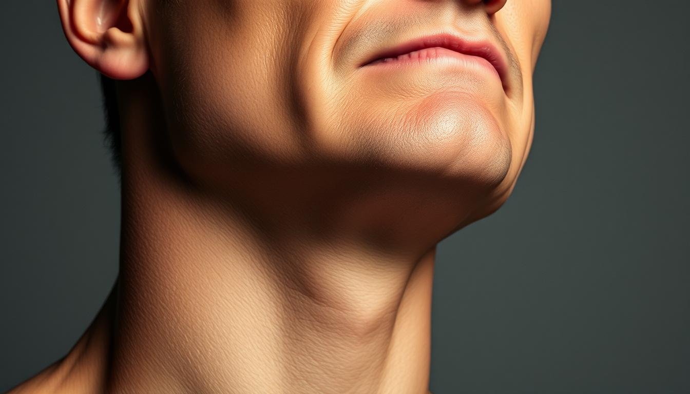 A detailed portrait of a strong, pronounced jawline and chin. The face is sculpted with distinct, prominent features - a broad, solid bone structure with a defined, outward-thrusting chin. The skin is smooth and luminous, with a healthy, vibrant glow. The lighting is soft and directional, accentuating the chiaroscuro of the facial contours. The background is a muted, neutral tone that allows the subject to stand out in sharp relief. The overall mood is one of quiet power and confidence, reflecting the strength of character conveyed by the strong, expressive facial features. A detailed portrait of a strong, pronounced jawline and chin. The face is sculpted with distinct, prominent features - a broad, solid bone structure with a defined, outward-thrusting chin. The skin is smooth and luminous, with a healthy, vibrant glow. The lighting is soft and directional, accentuating the chiaroscuro of the facial contours. The background is a muted, neutral tone that allows the subject to stand out in sharp relief. The overall mood is one of quiet power and confidence, reflecting the strength of character conveyed by the strong, expressive facial features.