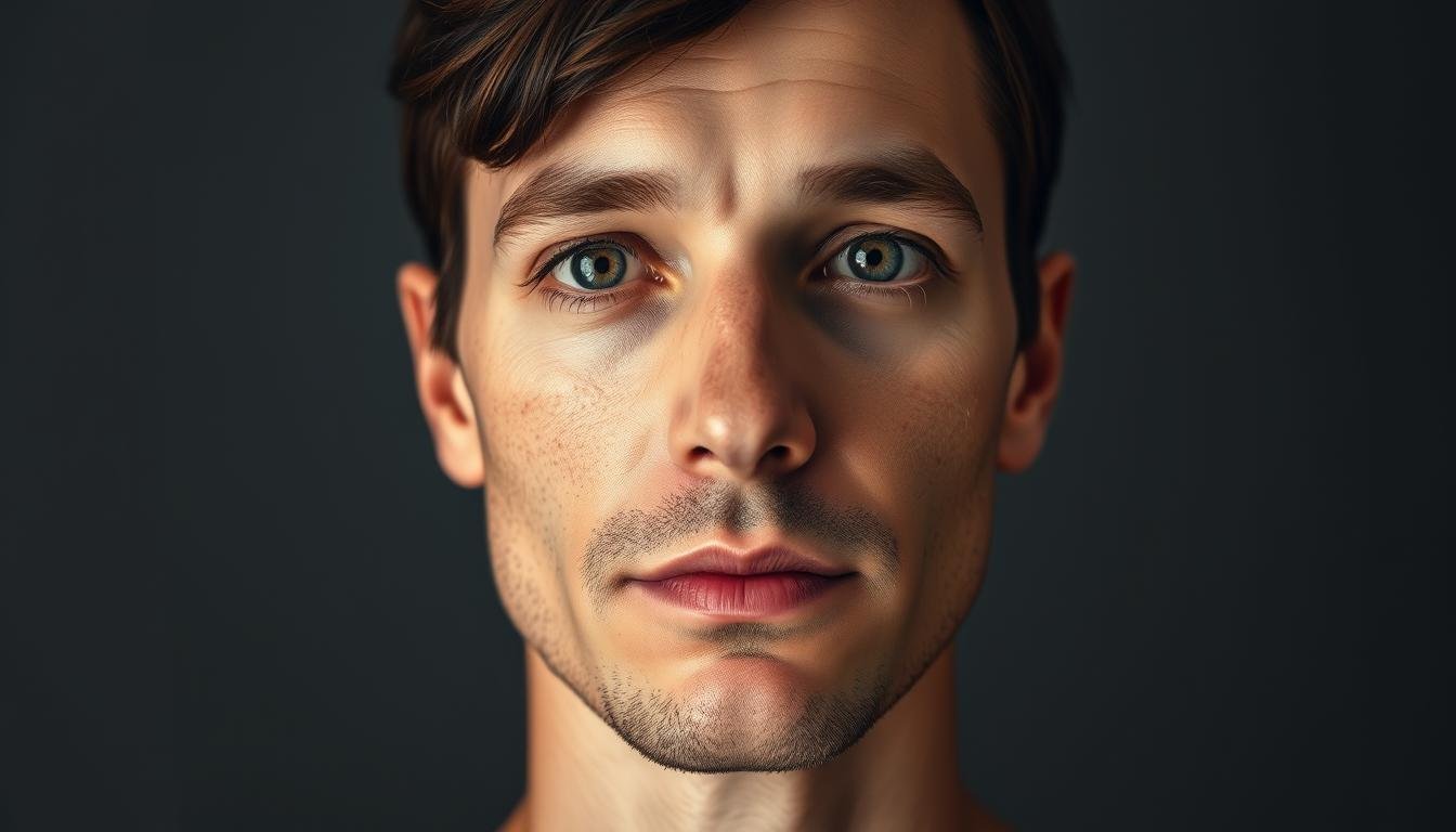 A detailed three-quarter view portrait showcasing the upper, middle, and lower regions of a human face. The subject's expression is neutral, with a calm and contemplative demeanor. Soft, directional lighting illuminates the facial features, accentuating the contours of the forehead, cheekbones, and jawline. The image emphasizes the subtle nuances and interconnected signals conveyed through the different zones of the face, providing a visual representation of the key pathways for interpreting one's fortune and life trajectory trends. The overall atmosphere is serene and introspective, lending itself well to the analysis of physiognomic markers. A detailed three-quarter view portrait showcasing the upper, middle, and lower regions of a human face. The subject's expression is neutral, with a calm and contemplative demeanor. Soft, directional lighting illuminates the facial features, accentuating the contours of the forehead, cheekbones, and jawline. The image emphasizes the subtle nuances and interconnected signals conveyed through the different zones of the face, providing a visual representation of the key pathways for interpreting one's fortune and life trajectory trends. The overall atmosphere is serene and introspective, lending itself well to the analysis of physiognomic markers.