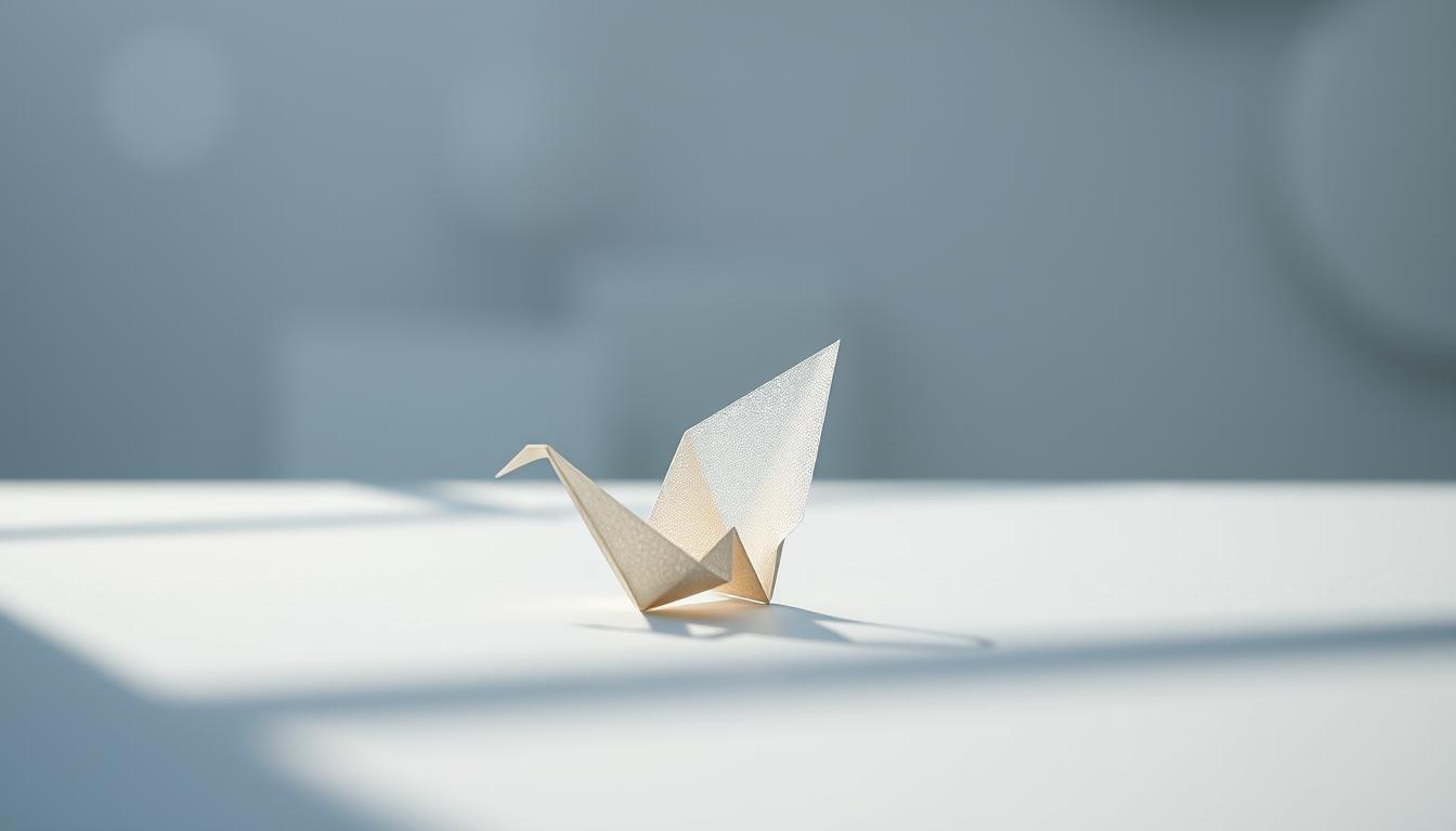 A serene, minimalist composition showcasing the concept of "隱私保護". In the foreground, a delicate origami-like figure made of shimmering, translucent material symbolizes the fragility and importance of privacy. It is set against a softly blurred, muted background with subtle gradients of muted blues and greys, evoking a sense of digital security and protection. Careful use of natural lighting from an unseen source casts gentle shadows, lending depth and dimension to the scene. The overall mood is one of tranquility, balance, and the harmonious coexistence of technology and personal privacy. A serene, minimalist composition showcasing the concept of "隱私保護". In the foreground, a delicate origami-like figure made of shimmering, translucent material symbolizes the fragility and importance of privacy. It is set against a softly blurred, muted background with subtle gradients of muted blues and greys, evoking a sense of digital security and protection. Careful use of natural lighting from an unseen source casts gentle shadows, lending depth and dimension to the scene. The overall mood is one of tranquility, balance, and the harmonious coexistence of technology and personal privacy.