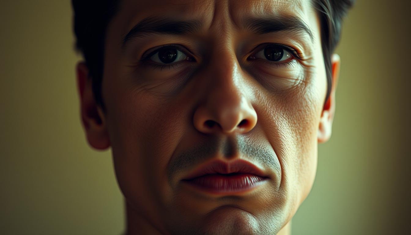A warm-lit close-up portrait of a face with a prominent, angular jawline. The subject's expression is thoughtful, with a slight furrow in the brow, conveying a sense of contemplation about matters of the heart and marriage. The lighting is soft and flattering, creating gentle shadows that accentuate the defined contours of the chin and jawline. The background is a muted, out-of-focus setting, allowing the viewer to focus on the introspective gaze of the subject. The overall mood is pensive, hinting at the secrets and complexities that can lie beneath the surface of a strong, prominent facial feature. A warm-lit close-up portrait of a face with a prominent, angular jawline. The subject's expression is thoughtful, with a slight furrow in the brow, conveying a sense of contemplation about matters of the heart and marriage. The lighting is soft and flattering, creating gentle shadows that accentuate the defined contours of the chin and jawline. The background is a muted, out-of-focus setting, allowing the viewer to focus on the introspective gaze of the subject. The overall mood is pensive, hinting at the secrets and complexities that can lie beneath the surface of a strong, prominent facial feature.