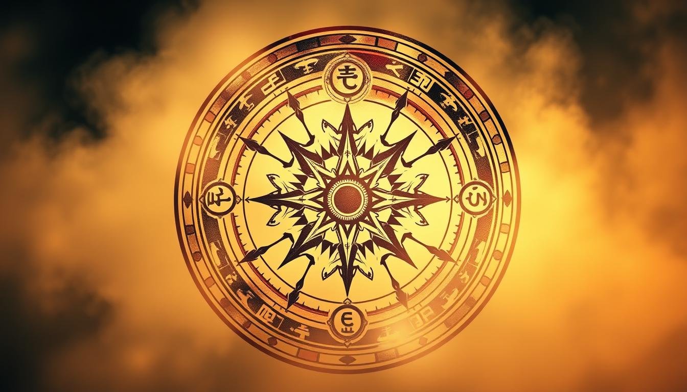 Intricate celestial compass mandala, composed of elegant brushstrokes and vibrant hues. The cardinal directions "North", "West", and "Southwest" are represented through symbolic patterns and calligraphic elements, exuding a sense of ancient wisdom and harmonious balance. Soft, warm lighting illuminates the composition, creating an ethereal, meditative atmosphere. The foreground features the central mandala, while the background subtly fades into a mist of misty, ambient tones, allowing the key elements to command attention. Overall, a visually striking, harmonious depiction of the essential feng shui directions, crafted with meticulous attention to detail and traditional aesthetics.