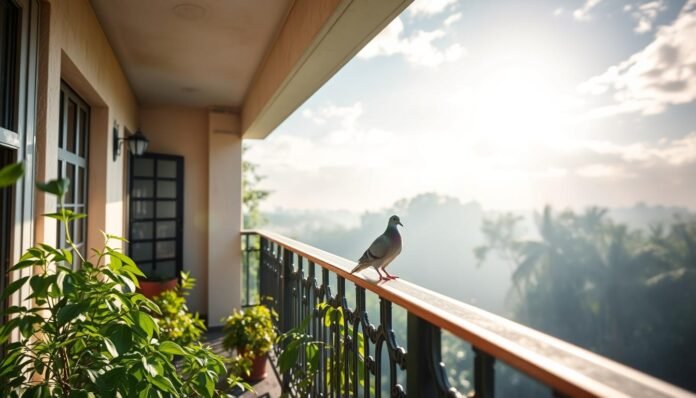 鴿子停在陽台風水