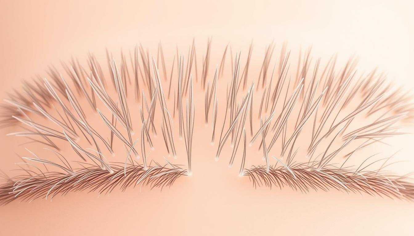 A close-up, high-resolution illustration of human forehead hair follicles, showcasing the various types and patterns of vellus hair, also known as "baby hair" or "peach fuzz", on the forehead. The image should have a clean, scientific yet aesthetically pleasing appearance, with a neutral color palette and soft, natural lighting that accentuates the delicate texture and structure of the fine, downy hairs. The focus should be on capturing the nuanced differences in the density, length, and directionality of the hair strands, providing a detailed visual reference for the "额头胎毛类型分析" concept. The background should be minimalist, allowing the forehead hair to be the central, focal point of the image.