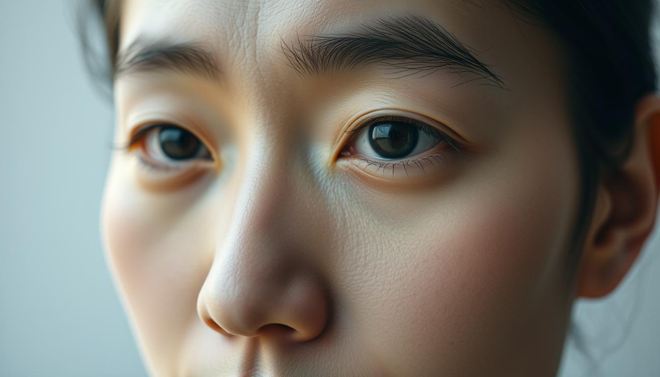 A close-up portrait of a human face in a serene, yet analytical expression. The subject's eyes are the focal point, displaying the distinctive "三白眼" and "四白眼" characteristics of the face reading analysis. The lighting is soft and natural, emphasizing the delicate features and subtle details of the face. The background is slightly blurred, keeping the attention on the face's intricate details and the enigmatic gaze of the subject. The overall mood is one of thoughtful contemplation, hinting at the deeper meanings behind the physiognomic observations. A close-up portrait of a human face in a serene, yet analytical expression. The subject's eyes are the focal point, displaying the distinctive "三白眼" and "四白眼" characteristics of the face reading analysis. The lighting is soft and natural, emphasizing the delicate features and subtle details of the face. The background is slightly blurred, keeping the attention on the face's intricate details and the enigmatic gaze of the subject. The overall mood is one of thoughtful contemplation, hinting at the deeper meanings behind the physiognomic observations.