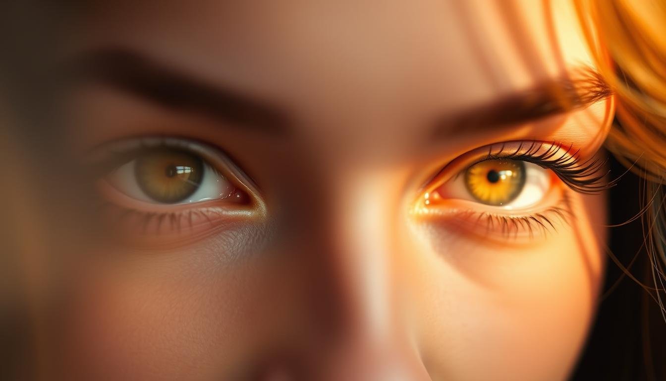 A close-up portrait of a person with soft, peach-colored eyes that glow with an ethereal, romantic allure. The eyes are the central focus, with delicate eyelids and long, lush eyelashes that flutter gently. The lighting is warm and diffused, creating a hazy, dreamlike atmosphere that accentuates the mystical quality of the gaze. The background is blurred and muted, allowing the eyes to take center stage and captivate the viewer. The overall mood is one of introspection, sensitivity, and the power of intuitive connection. A close-up portrait of a person with soft, peach-colored eyes that glow with an ethereal, romantic allure. The eyes are the central focus, with delicate eyelids and long, lush eyelashes that flutter gently. The lighting is warm and diffused, creating a hazy, dreamlike atmosphere that accentuates the mystical quality of the gaze. The background is blurred and muted, allowing the eyes to take center stage and captivate the viewer. The overall mood is one of introspection, sensitivity, and the power of intuitive connection.