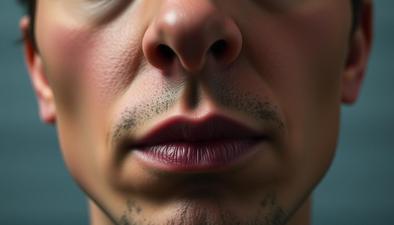 A close-up portrait of a person's face, with a detailed and well-defined nose bridge. The nose has distinct nodes or bumps along its length, providing a striking and unique facial feature. The lighting is soft and directional, highlighting the contours and textures of the nose, as well as the person's overall facial structure. The background is slightly blurred, keeping the focus on the subject's nose and face. The overall mood is one of introspection and thoughtfulness, inviting the viewer to study the face and its features closely, as if to uncover the insights and secrets hidden within.