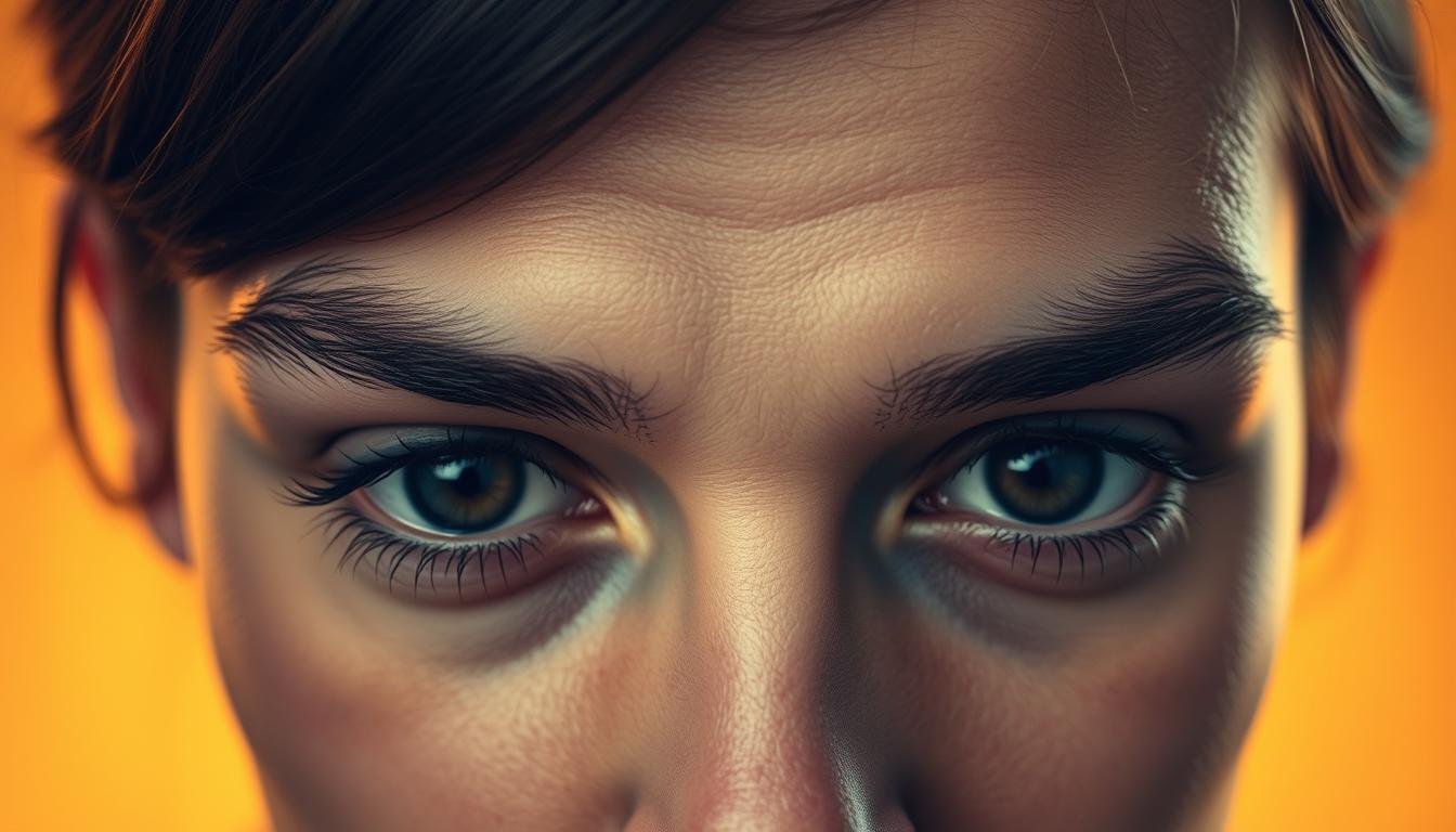 A close-up portrait of a person's face, with a detailed focus on the eyebrows. The eyebrows are expressive and dynamic, reflecting the subject's complex emotional state and interpersonal relationships. The lighting is soft and warm, highlighting the delicate features and texture of the skin. The background is slightly blurred, creating a sense of depth and emphasizing the central focus on the eyebrows. The overall mood is contemplative and introspective, inviting the viewer to examine the subtle nuances of the subject's facial features and their implications for their personality and social interactions. A close-up portrait of a person's face, with a detailed focus on the eyebrows. The eyebrows are expressive and dynamic, reflecting the subject's complex emotional state and interpersonal relationships. The lighting is soft and warm, highlighting the delicate features and texture of the skin. The background is slightly blurred, creating a sense of depth and emphasizing the central focus on the eyebrows. The overall mood is contemplative and introspective, inviting the viewer to examine the subtle nuances of the subject's facial features and their implications for their personality and social interactions.