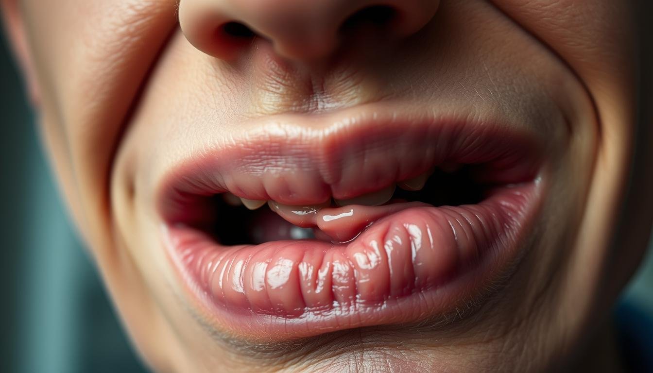 A detailed close-up view of a human mouth showcasing various unique lip shapes and contours, captured under soft, diffused lighting that accentuates the intricate textures and details. The lips are the central focus, with a slight tilt to the head to highlight the asymmetry and subtle variations in their form. The background is blurred, allowing the viewer to concentrate on the expressive, almost sculptural quality of the lips. The overall mood is one of clinical, yet visually captivating analysis, inviting the viewer to closely examine the nuances of this essential facial feature and its potential insights into personal characteristics and relationships. A detailed close-up view of a human mouth showcasing various unique lip shapes and contours, captured under soft, diffused lighting that accentuates the intricate textures and details. The lips are the central focus, with a slight tilt to the head to highlight the asymmetry and subtle variations in their form. The background is blurred, allowing the viewer to concentrate on the expressive, almost sculptural quality of the lips. The overall mood is one of clinical, yet visually captivating analysis, inviting the viewer to closely examine the nuances of this essential facial feature and its potential insights into personal characteristics and relationships.
