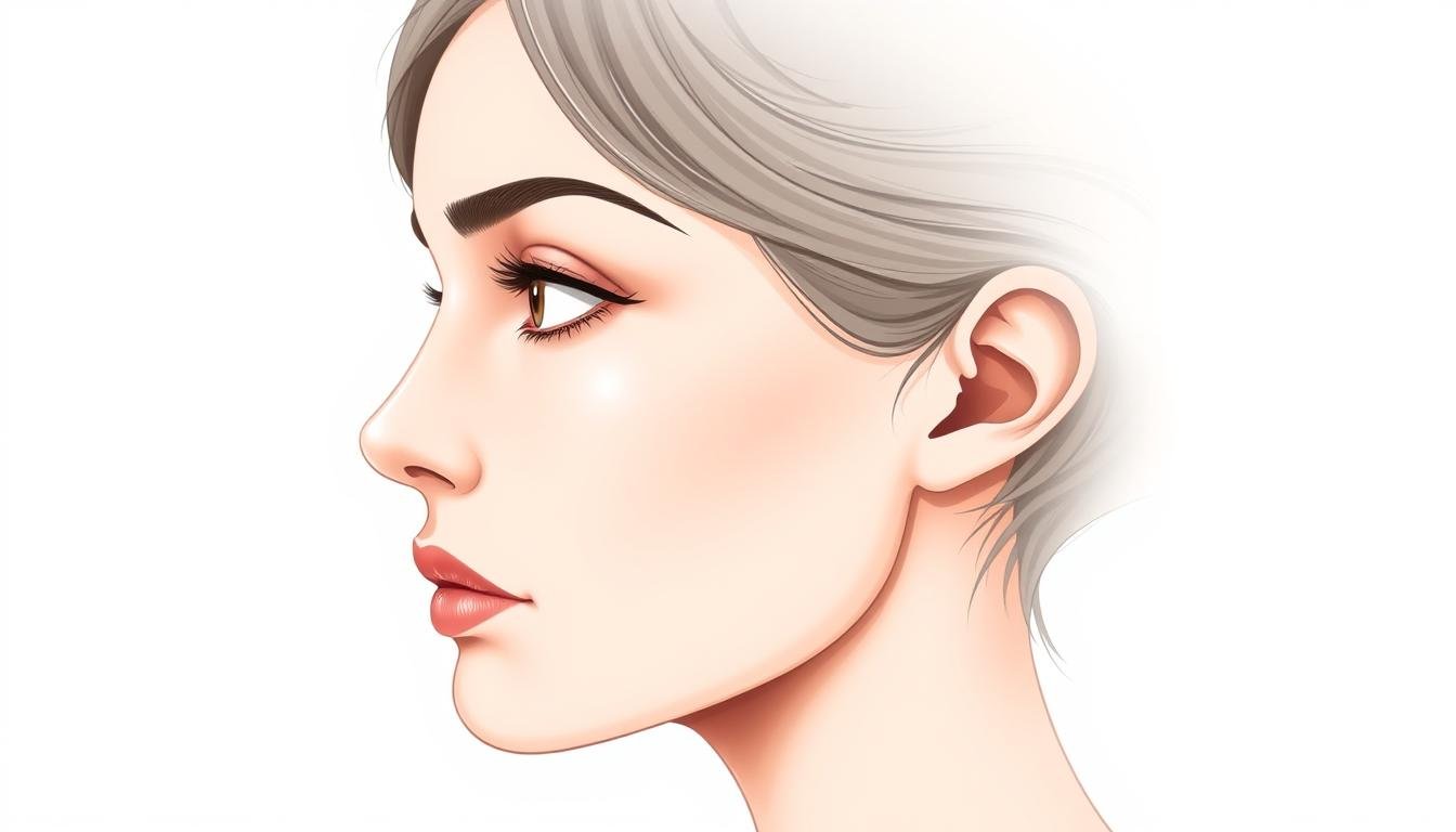A detailed comparison of distinct eye shapes, meticulously rendered in an elegant, high-resolution illustration. A pensive woman's face in profile, her eyes showcasing varied lid positions, outer corner angles, and brow arches. Soft, directional lighting accentuates the subtle contours and highlights the unique characteristics of each eye type. The background is a neutral, minimalist setting, allowing the facial features to take center stage. The overall mood is one of serene, clinical analysis, inviting the viewer to closely examine the nuanced differences between eye shapes and their potential significance in physiognomy.