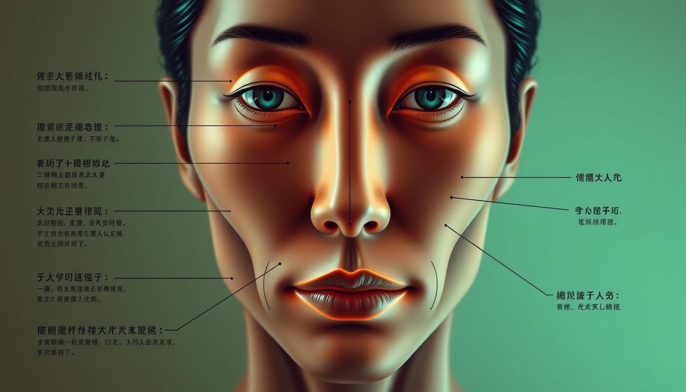 A detailed facial analysis diagram showcasing the intricate relationships between the nose, nasolabial folds, and overall facial features. The image should convey a sense of wisdom and insightfulness, with a focus on the subtle, yet impactful, indicators of leadership potential and financial prosperity. Illuminated by soft, directional lighting that accentuates the contours of the face, the diagram should appear as a visually striking and informative illustration, suitable for inclusion in an article exploring the deeper meanings behind these facial elements in Chinese physiognomy. A detailed facial analysis diagram showcasing the intricate relationships between the nose, nasolabial folds, and overall facial features. The image should convey a sense of wisdom and insightfulness, with a focus on the subtle, yet impactful, indicators of leadership potential and financial prosperity. Illuminated by soft, directional lighting that accentuates the contours of the face, the diagram should appear as a visually striking and informative illustration, suitable for inclusion in an article exploring the deeper meanings behind these facial elements in Chinese physiognomy.