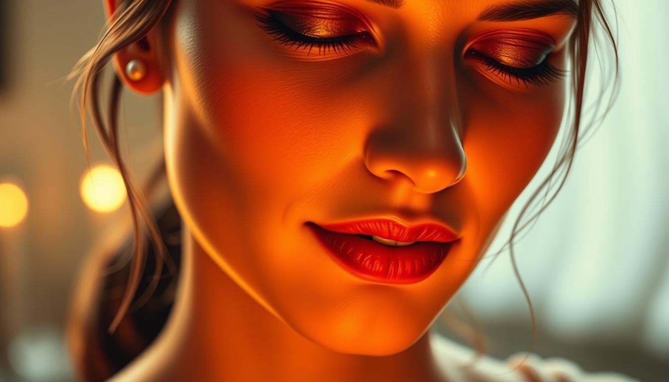 A detailed illustration of a woman's face, emphasizing the lips and their distinctive "pearls". The subject is illuminated by warm, diffused lighting that accentuates the delicate features. The focus is on the lips, with the "pearls" standing out prominently, hinting at the subject's personality traits and destiny as described in the article. The background is subtly blurred, keeping the attention on the intricate details of the face. The overall mood is one of quiet introspection, inviting the viewer to study the physiognomic characteristics and their deeper meaning. A detailed illustration of a woman's face, emphasizing the lips and their distinctive "pearls". The subject is illuminated by warm, diffused lighting that accentuates the delicate features. The focus is on the lips, with the "pearls" standing out prominently, hinting at the subject's personality traits and destiny as described in the article. The background is subtly blurred, keeping the attention on the intricate details of the face. The overall mood is one of quiet introspection, inviting the viewer to study the physiognomic characteristics and their deeper meaning.