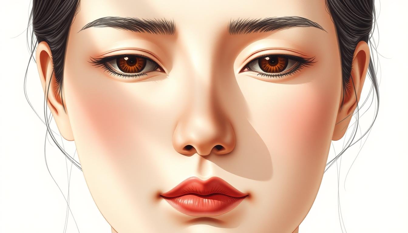 A detailed illustration of the "Three Pauses Theory" (三停理論解析), a fundamental concept in physiognomy (面相學). Depicted in a serene, contemplative atmosphere, the image showcases three distinct facial features - the eyes, nose, and mouth - with intricate attention to their shapes, proportions, and subtle expressions. Soft, natural lighting casts gentle shadows, highlighting the contours and underlying structures that reveal insights into an individual's life path and personality. The composition is balanced, inviting the viewer to study and interpret the nuances of this ancient Chinese art of face reading. A detailed illustration of the "Three Pauses Theory" (三停理論解析), a fundamental concept in physiognomy (面相學). Depicted in a serene, contemplative atmosphere, the image showcases three distinct facial features - the eyes, nose, and mouth - with intricate attention to their shapes, proportions, and subtle expressions. Soft, natural lighting casts gentle shadows, highlighting the contours and underlying structures that reveal insights into an individual's life path and personality. The composition is balanced, inviting the viewer to study and interpret the nuances of this ancient Chinese art of face reading.