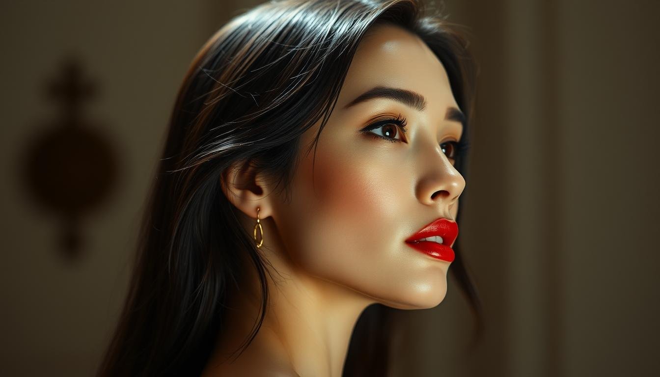 A glamorous headshot of a beautiful female celebrity, known for her captivating "lying silkworm" facial features. The image captures her striking profile, with soft, flattering lighting highlighting her delicate bone structure, almond-shaped eyes, and lush, full lips. The background is slightly blurred, creating a sense of intimacy and focus on her elegant, refined features. The overall mood is one of sophistication, allure, and timeless beauty, embodying the essence of the "lying silkworm" aesthetic admired in the entertainment industry. A glamorous headshot of a beautiful female celebrity, known for her captivating "lying silkworm" facial features. The image captures her striking profile, with soft, flattering lighting highlighting her delicate bone structure, almond-shaped eyes, and lush, full lips. The background is slightly blurred, creating a sense of intimacy and focus on her elegant, refined features. The overall mood is one of sophistication, allure, and timeless beauty, embodying the essence of the "lying silkworm" aesthetic admired in the entertainment industry.