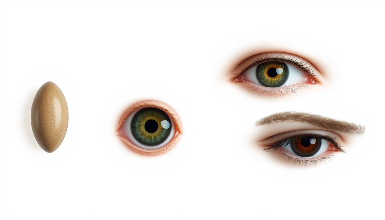 A high-resolution, detailed comparison of different eye shapes and types, including a prototypical almond-shaped eye, a round open eye, a slightly hooded eye, and a distinctly downturned, droopy eyelid. The image is presented in a clean, clinical style, with even, soft lighting from the side and a plain white background, allowing the nuanced features of each eye to be clearly visible and easily compared. The overall mood is one of thoughtful, analytical study, inviting the viewer to closely observe and contemplate the subtle differences between these diverse eye shapes. A high-resolution, detailed comparison of different eye shapes and types, including a prototypical almond-shaped eye, a round open eye, a slightly hooded eye, and a distinctly downturned, droopy eyelid. The image is presented in a clean, clinical style, with even, soft lighting from the side and a plain white background, allowing the nuanced features of each eye to be clearly visible and easily compared. The overall mood is one of thoughtful, analytical study, inviting the viewer to closely observe and contemplate the subtle differences between these diverse eye shapes.