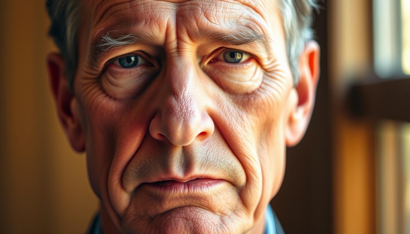 A middle-aged man's face, illuminated by warm, natural light. His prominent nose is the focal point, its shape and contours analyzed in detail. The nose's profile, width, and nostril size reveal insights into his personality, ambition, and future prospects. The skin has a healthy glow, with subtle wrinkles hinting at a lifetime of experiences. A pensive expression as he contemplates his destiny, guided by the timeless wisdom of physiognomy. The background is blurred, keeping the attention on the intricate features of this man's face, a window into his inner world and the path that lies ahead. A middle-aged man's face, illuminated by warm, natural light. His prominent nose is the focal point, its shape and contours analyzed in detail. The nose's profile, width, and nostril size reveal insights into his personality, ambition, and future prospects. The skin has a healthy glow, with subtle wrinkles hinting at a lifetime of experiences. A pensive expression as he contemplates his destiny, guided by the timeless wisdom of physiognomy. The background is blurred, keeping the attention on the intricate features of this man's face, a window into his inner world and the path that lies ahead.