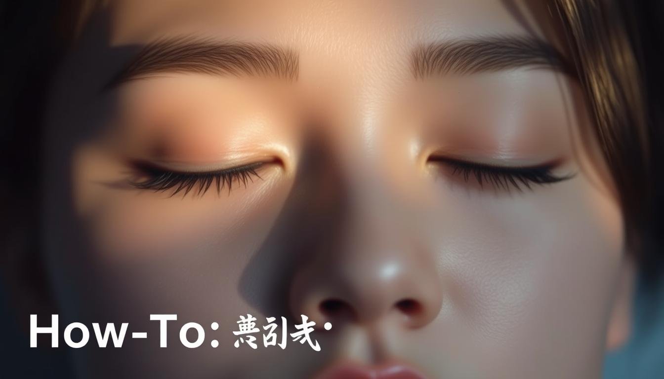 A serene close-up portrait of a person's face, their eyes gently closed and brow unfurled, radiating a sense of deep relaxation and inner peace. The lighting is soft and diffused, creating a warm, contemplative atmosphere. The subject's features are captured with realistic detail, from the delicate lashes to the tranquil expression. The background is subtly blurred, keeping the focus on the person's face and the powerful emotion of "眉间放鬆". This image evokes a sense of tranquility and self-reflection, perfectly capturing the essence of the "How-To調整指南: 從面容到內心化解懸針破印的實作步驟" section.