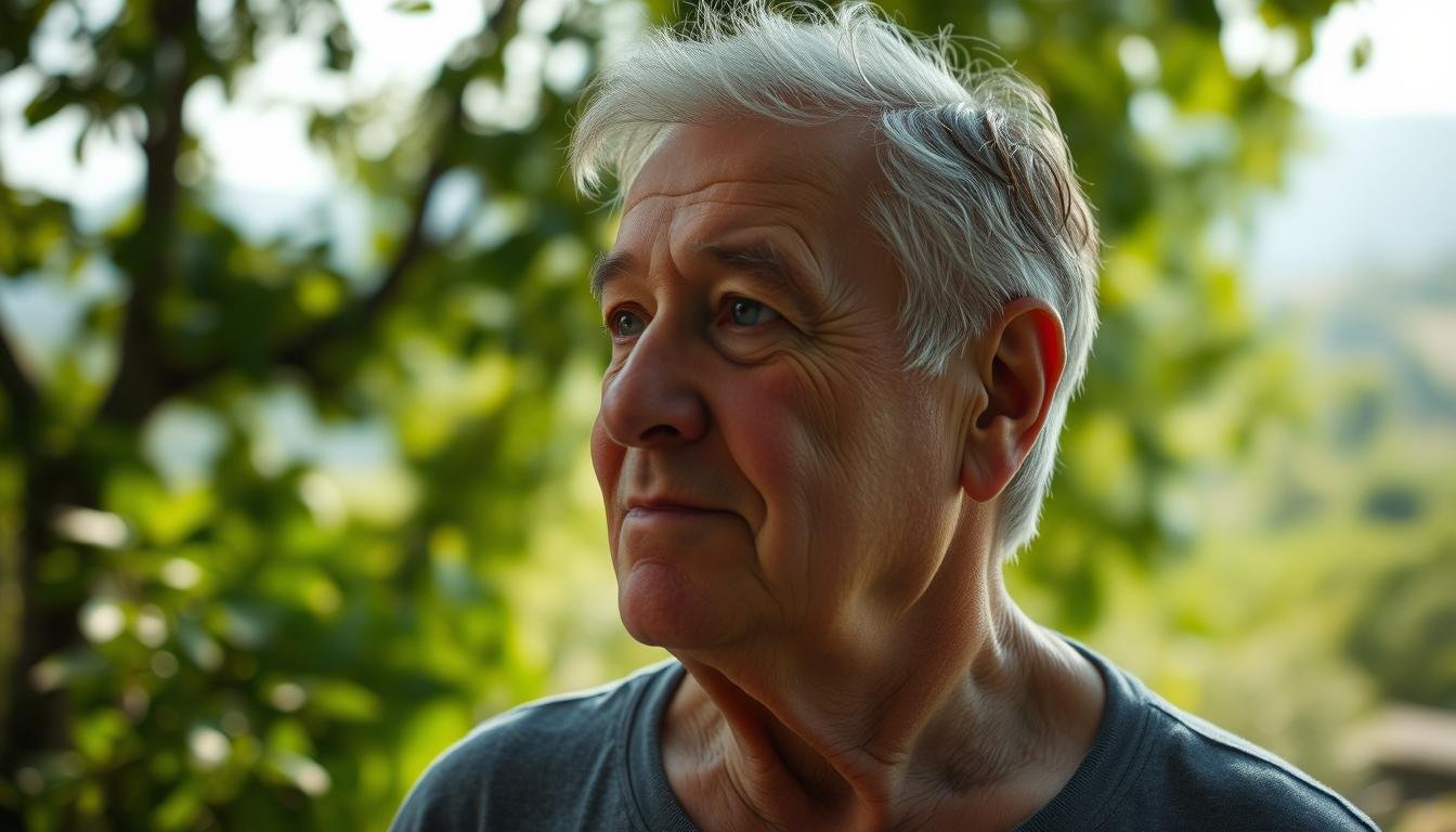 A serene, middle-aged individual with a prominent, rounded chin and a warm, contemplative expression stands in a sun-dappled, tranquil garden. The lighting is soft and diffused, creating a sense of peaceful introspection. The background features lush, verdant foliage and a subtle, blurred landscape, conveying a sense of harmony and balance. The figure's gaze is directed inward, suggesting a deep understanding of life's journey and the wisdom that comes with age. A serene, middle-aged individual with a prominent, rounded chin and a warm, contemplative expression stands in a sun-dappled, tranquil garden. The lighting is soft and diffused, creating a sense of peaceful introspection. The background features lush, verdant foliage and a subtle, blurred landscape, conveying a sense of harmony and balance. The figure's gaze is directed inward, suggesting a deep understanding of life's journey and the wisdom that comes with age.